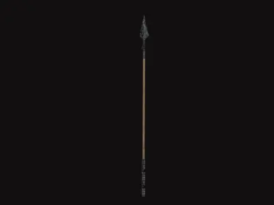 Medieval Spear Low-poly 3D model 8