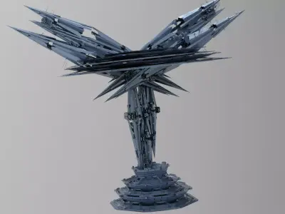 Whale Deep sea Metal structure 3  3D model
