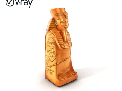 Ancient Egyptian Pharaoh Statuette model pack Low-poly 3D model