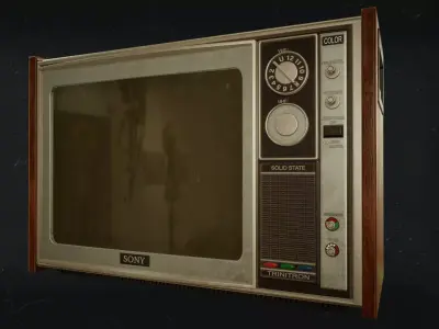 Vintage tv Low-poly 3D model
