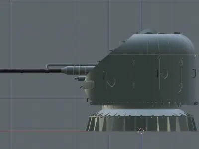 Russian naval gun AK-176 3D model