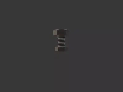 M3 Hex Bolts and Nuts with Rusty Iron Texture 3D model