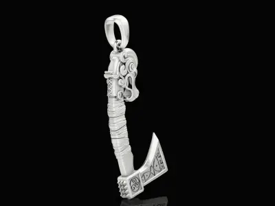 Scandinavian War Axe 2795 3D print model