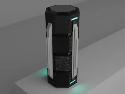Game ready Low Poly PBR Sci-fi box - Box 2 of 5 Free low-poly 3D model