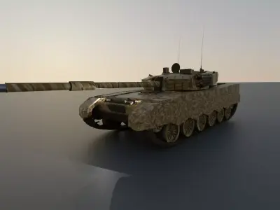 Al Khalid Main Battle Tank al-khalid  al khaled vt1  mbt2000 Low-poly 3D model