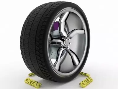 ORTAS CAR WHEEL RIM 128 GAME READY WHEEL RIM TIRE 3D model