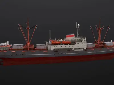 Amguema Ship Low-poly 3D model