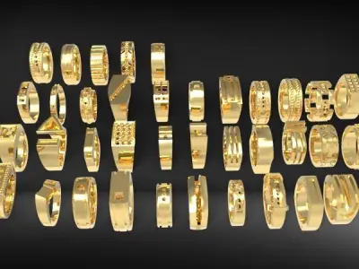 Lot of Various  Mens Rings Collection Bulk  package SALE 3D print model