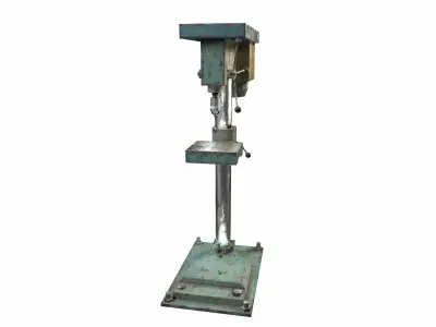 Old drill press industrial machine tool da1 Low-poly 3D model