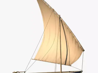 Felucca Sail Boat 3D model