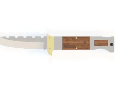 Knife Low-poly 3D model 19
