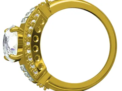 Antique Vintage Style Engagement Ring for Women 3D print model