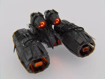 Desert Spaceship - Sci Fi Vehicle Free 3D model