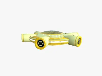 Alien Spaceship UFO J12 Cartoon - Sci Fi Spacecraft Design Low-poly 3D model