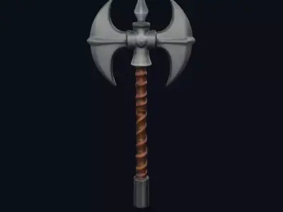 Viking Battle Axe Low-poly 3D model