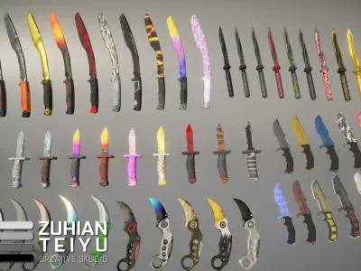 Tactical Knives 3D model