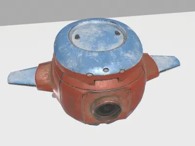 Sci fi camera drone Low-poly 3D model