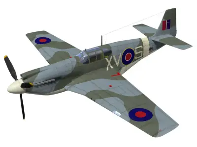 North American P-51 Mk1 Mustang 3D model