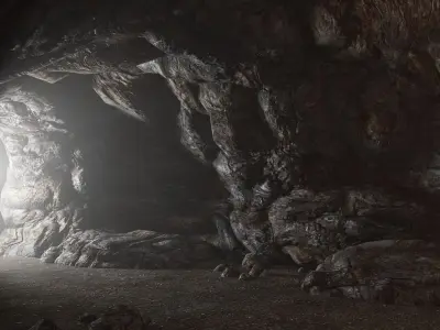 Game Ready Cave Interior Tileset 3D model