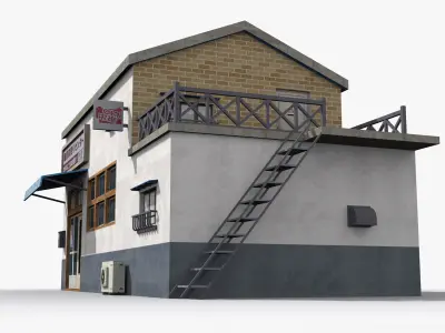 Japanese House x11 Low-poly 3D model
