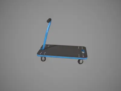 Transport Trolley - Blue Low-poly 3D model