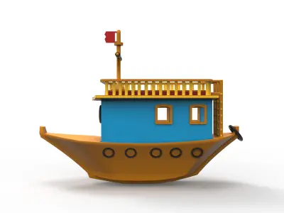 Toon Tug Low-poly 3D model