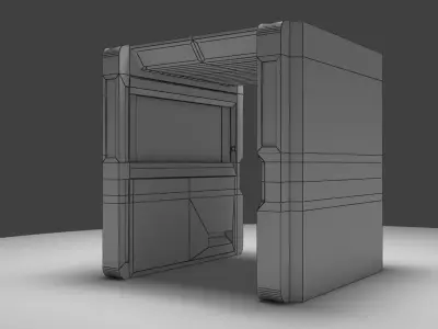 JR contactless biometric fare payments station Low-poly 3D model