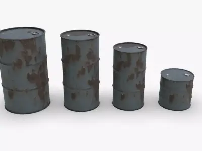 Chemical barrel Low-poly 3D model