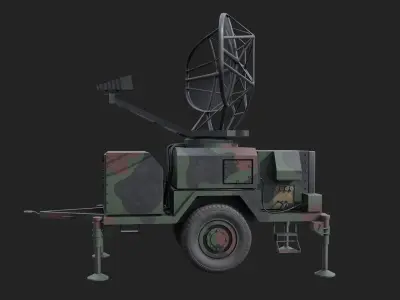 Military Air Radar Low-poly 3D model