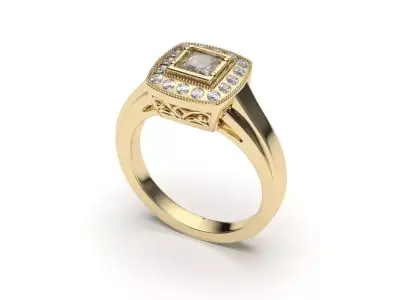 solitaire with ring sizes  8 part S130 3D print model