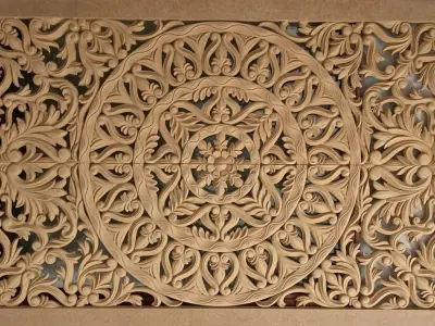 MANDLA - wood carved wall art 3D model