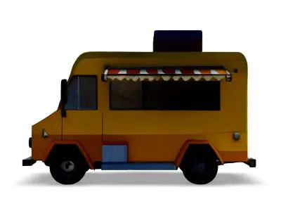 LowPoly Food Truck 3D Model Low-poly 3D model