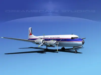 Douglas DC-7B Gulf Coast Aviation 3D model