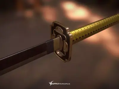 Touken Ranbu - Mikazuki Munechika Sword Free low-poly 3D model