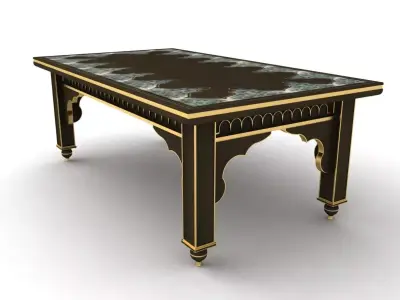 Wooden Arabian Table 3D model