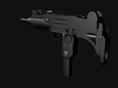 Submachine Gun UZI  Low-poly 3D model