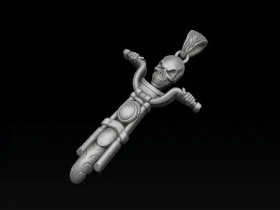 Skull biker pendant ring collection 3D print model