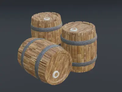 Fantasy Barrels - Free Free low-poly 3D model