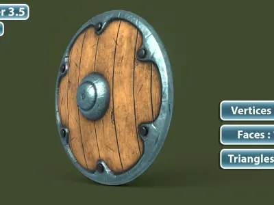 Stylized Shield Low-poly 3D model