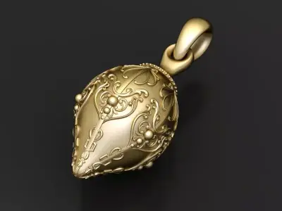  gold egg pendant 3D printable model  3D print model