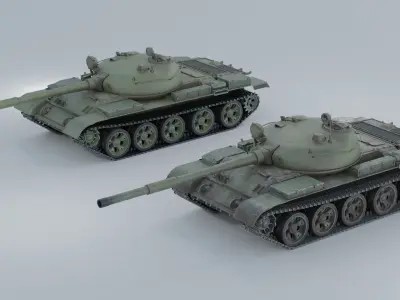 T-62 soviet main battle tank T62 3D model