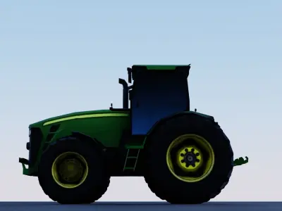 Low poly Modern Heavy Agriculture Tractor Low-poly 3D model Low-poly 3D model