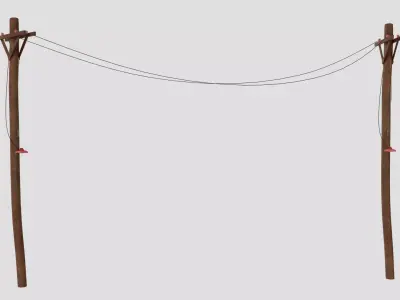 Old Wood Lamp Post Low-poly 3D model