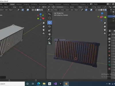 container metal box with rust Low-poly 3D model