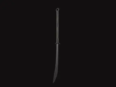 Medieval Naginata Low-poly 3D model