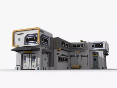 Sci-Fi Industrial x23 Low-poly 3D model