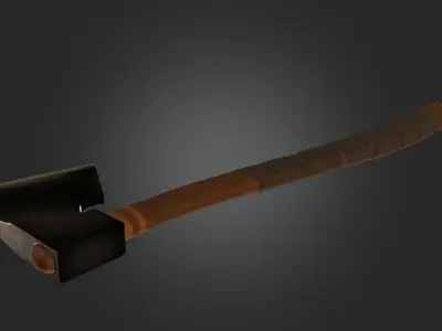 Axe military weapon PBR game readey  Free low-poly 3D model purchase