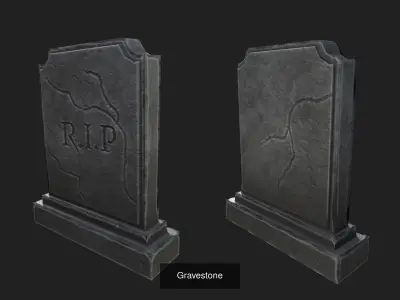 Gravestone collection 3D Model Pack