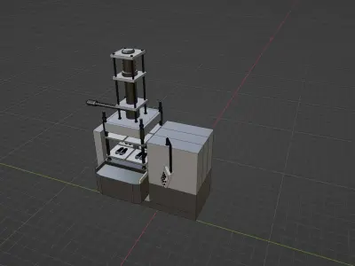 Industrial rubber shoe sole injection machine Low-poly 3D model