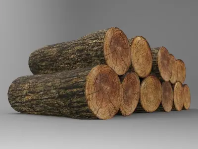 Wooden Logs Low-poly 3D model purchase